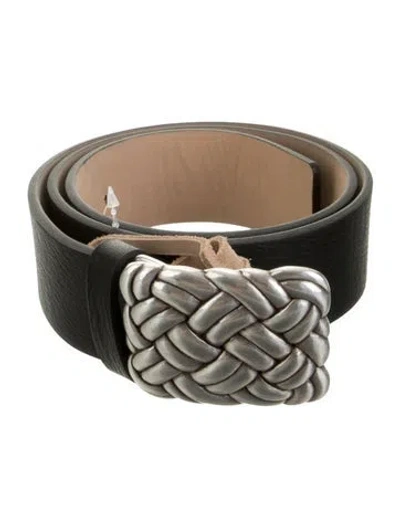Pre-owned B-low The Belt Skinny Leather Belt In Black