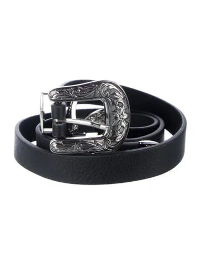 Pre-owned B-low The Belt Skinny Leather Belt In Black