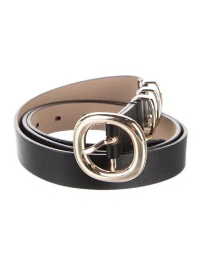 Pre-owned B-low The Belt Skinny Leather Belt In Black