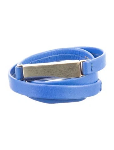 Pre-owned B-low The Belt Skinny Leather Belt In Blue