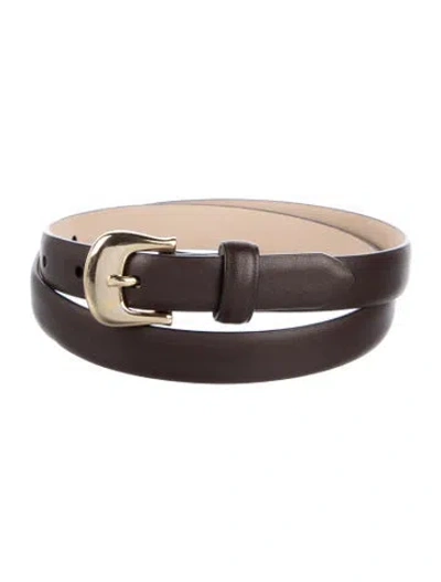 Pre-owned B-low The Belt Skinny Leather Belt In Brown