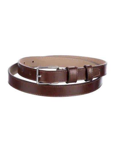 Pre-owned B-low The Belt Skinny Leather Belt In Brown