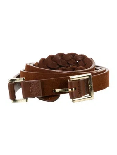 Pre-owned B-low The Belt Skinny Leather Belt Kit In Brown