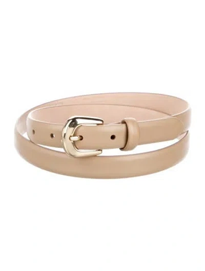 Pre-owned B-low The Belt Skinny Leather Belt In Neutral
