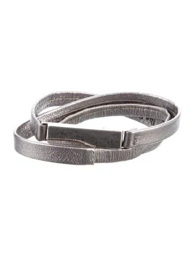 Pre-owned B-low The Belt Skinny Leather Belt In Silver