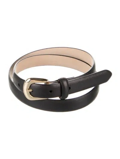 Pre-owned B-low The Belt Skinny Leather Waist Belt In Black