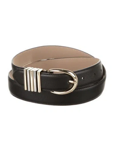 Pre-owned B-low The Belt Skinny Leather Waist Belt In Black