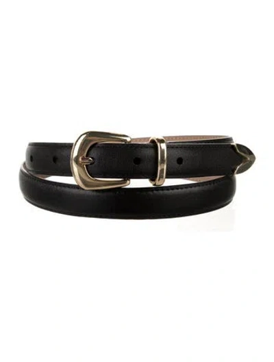 Pre-owned B-low The Belt Skinny Leather Waist Belt In Black