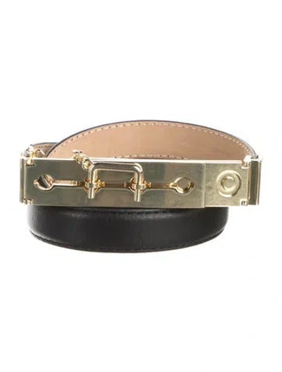Pre-owned B-low The Belt Skinny Leather Waist Belt In Black