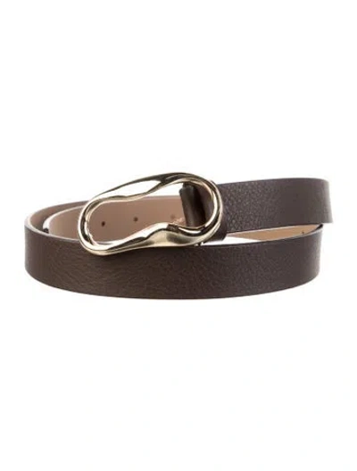 Pre-owned B-low The Belt Skinny Leather Waist Belt In Brown