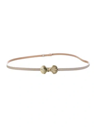 Pre-owned B-low The Belt Skinny Leather Waist Belt In Pink