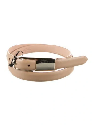Pre-owned B-low The Belt Skinny Leather Waist Belt W/ Tags In Neutrals