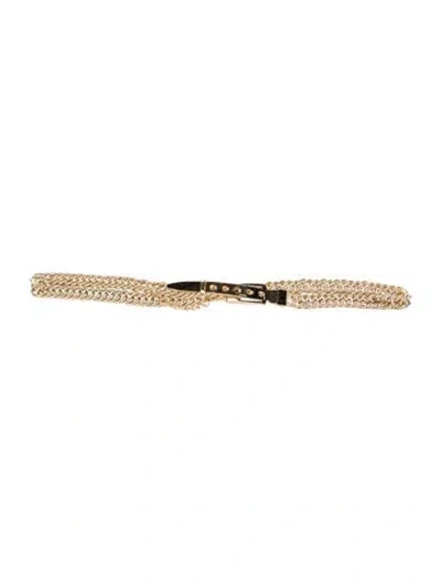 Pre-owned B-low The Belt Skinny Metal Waist Belt In Gold