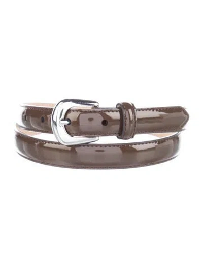 Pre-owned B-low The Belt Skinny Patent Leather Belt In Brown