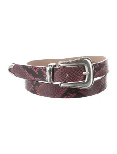 Pre-owned B-low The Belt Skinny Snakeskin Belt In Purple