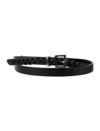 Pre-owned B-low The Belt Skinny Suede Belt In Black