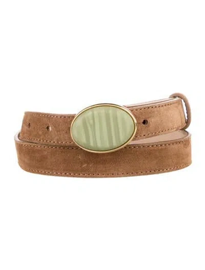 Pre-owned B-low The Belt Skinny Suede Waist Belt In Brown
