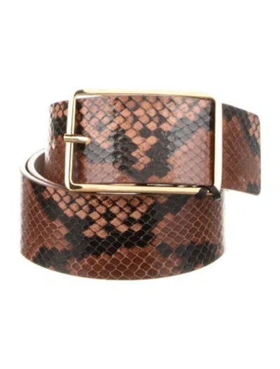 Pre-owned B-low The Belt Snakeskin Belt In Brown