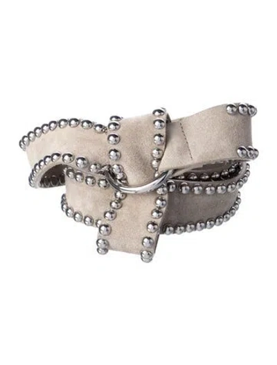 Pre-owned B-low The Belt Suede Studded Accents Belt In Neutral