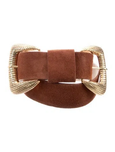 Pre-owned B-low The Belt Suede Waist Belt In Neutral