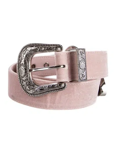 Pre-owned B-low The Belt Velvet Belt In Pink