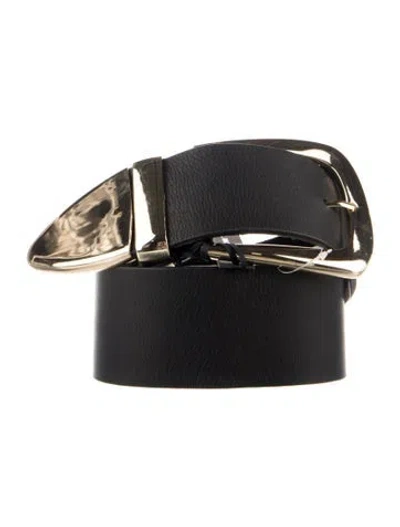 Pre-owned B-low The Belt Wide Leather Belt In Black