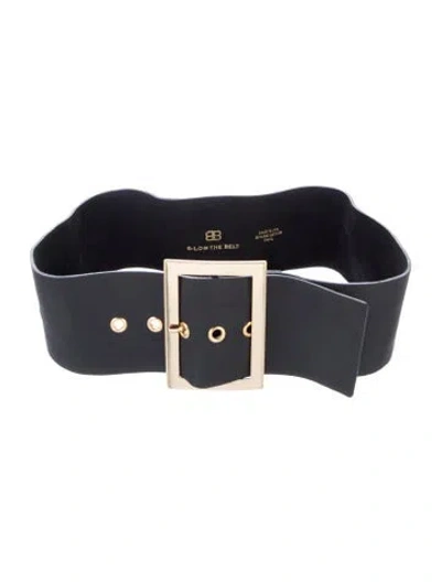 Pre-owned B-low The Belt Wide Leather Waist Belt In Black