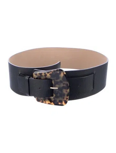 Pre-owned B-low The Belt Wide Leather Waist Belt In Black