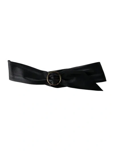 Pre-owned B-low The Belt Wide Leather Waist Belt In Black