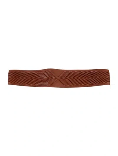 Pre-owned B-low The Belt Wide Leather Waist Belt In Brown