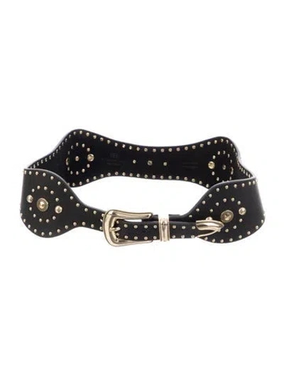 Pre-owned B-low The Belt Wide Leather Waist Belt W/ Tags In Black