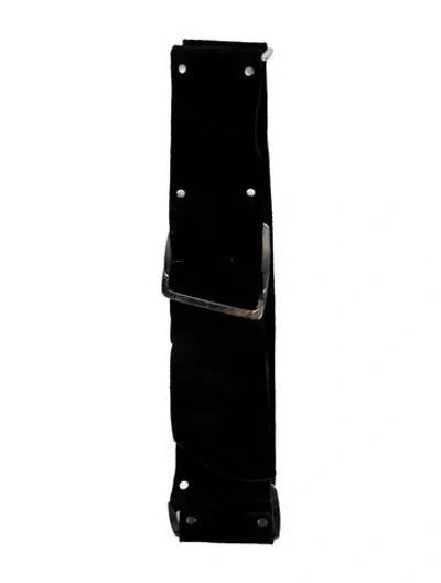 Pre-owned B-low The Belt Wide Suede Waist Belt In Black