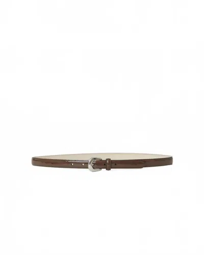 B-low The Belt Women's Kennedy Mini Patent Leather Belt In Chocolate Silver In Brown