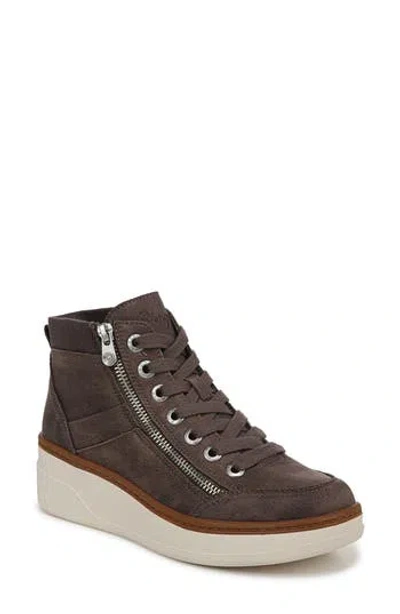 Blowfish Footwear Camden Wedge Sneaker In Grey Microsuede