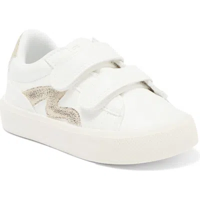 Blowfish Footwear Kids' Vince Strap Sneaker In White/gold