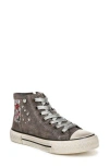 Blowfish Footwear Kimber High Top Sneaker In Grey Acid Wash Twill