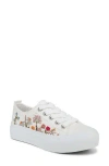 Blowfish Footwear Sadie Sun Platform Sneaker In White Embroidered Canvas