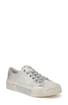 Blowfish Footwear Walk On Platform Low Top Sneaker In Silver Sueded Faux Leather