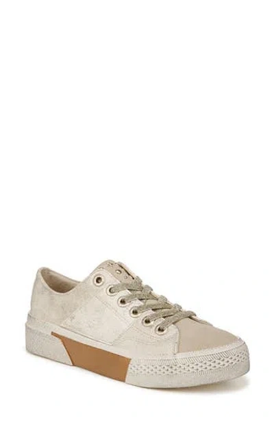 Blowfish Footwear Walk On Platform Low Top Sneaker In Soft Gold Sueded Faux Leather