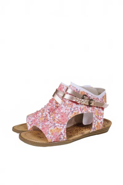 Blowfish Girl's Open Toe Flat Sandal In White Amelia In Pink