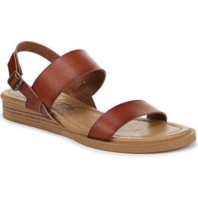 Blowfish Malibu Arcadia Wedge Sandal In Scotch Brown Faux Leather
