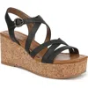 Blowfish Malibu Aurora Strappy Wedge Sandal In Black Faux Leather