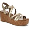 Blowfish Malibu Aurora Strappy Wedge Sandal In Gold Faux Leather