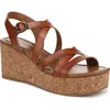 Blowfish Malibu Aurora Strappy Wedge Sandal In Scotch Brown Faux Leather
