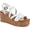 Blowfish Malibu Aurora Strappy Wedge Sandal In White Faux Leather