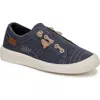 Blowfish Malibu Women's Beachside Round Toe Slip On Sneakers In Navy Twill Fabric