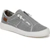 Blowfish Malibu Women's Beachside Round Toe Slip On Sneakers In Raindrop Grey Twill Fabric
