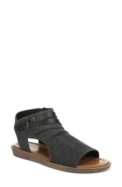 Blowfish Malibu Denver Sandal In Charcoal Denim Fabric