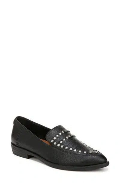 Blowfish Malibu Harper Rivet Stud Loafer In Black Pebbled Faux Leather