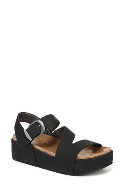 Blowfish Malibu Isabel Platform Sandal In Black Faux Nubuck
